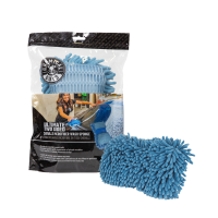 04-MIC495-Double Sided Chenille Blue Wash Mitt Front Packaging 04-MIC495-Double Sided Chenille Blue Wash Mitt Front Packaging